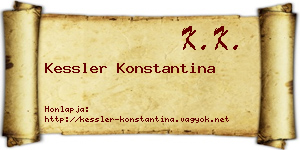 Kessler Konstantina névjegykártya